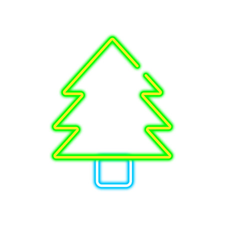 Multicolored Christmas tree icon. Vector design illustrationのイラスト素材
