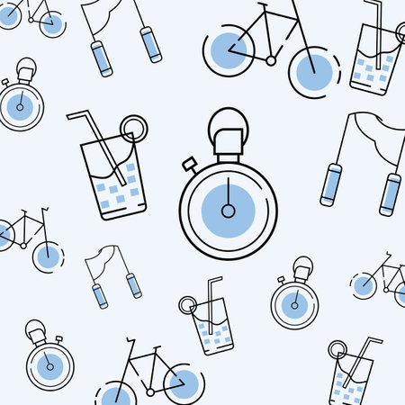 Collection of vector sport equipment. Sport items illustration. Isolated on white backgroundのイラスト素材