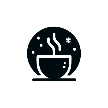 Winter holidays. Cup of tea or coffee icon. Vectorのイラスト素材