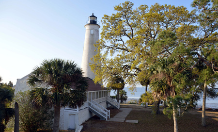 St Marks lighthouse from the frontの写真素材