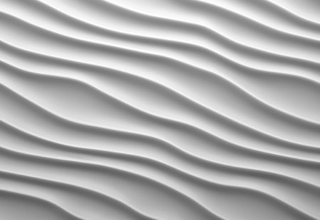 White wave pattern background. 3d render illustration. Illustrationの写真素材