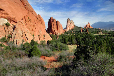 Colorado Garden of Gods Mountain Landscapeの写真素材