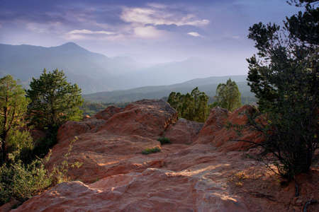 Colorado Garden of Gods Mountain Landscapeの写真素材