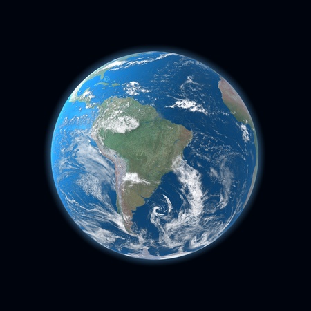 high detailed globe map, South and Central America の写真素材