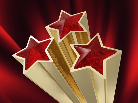 three ruby stars の写真素材