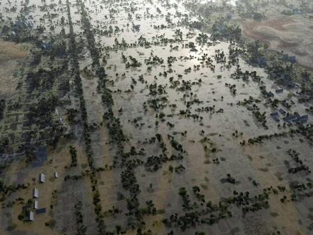Flood, Aerial Viewの写真素材