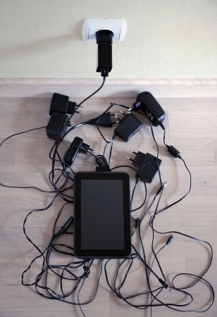 charge a tabletの写真素材