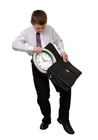 businessman who controls timeの写真素材
