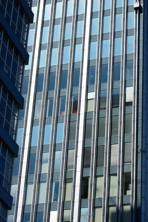 rows of windows in an office buildingの写真素材