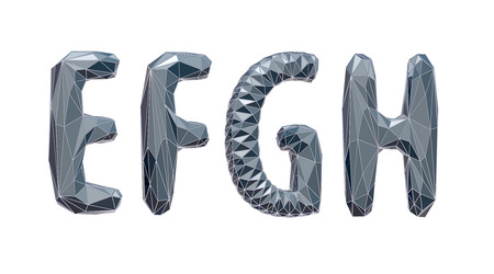 high-tech alphabet set E, F, J, H,の写真素材