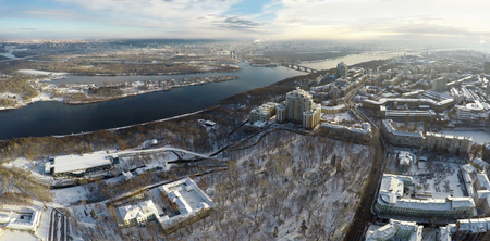 Kiev winter, Mariinsky park, aerial viewの写真素材