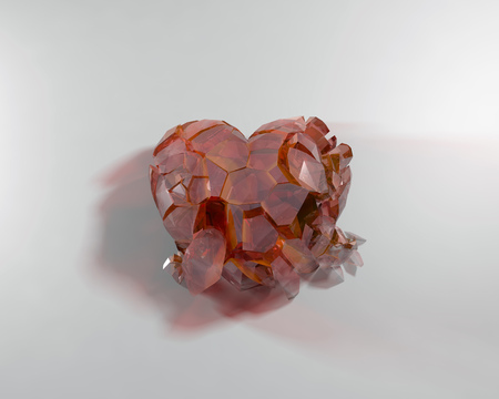 broken glass heartの写真素材