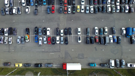 car parking, aerial viewの写真素材