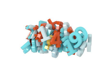 bunch of colored digitsの写真素材