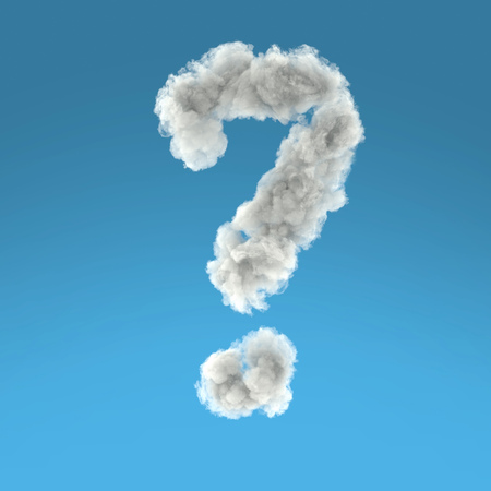 question mark from the cloudsの写真素材