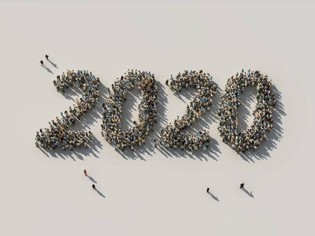 crowd as the 2020 numbersの写真素材