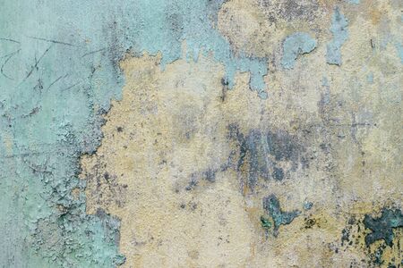 Old blue damaged wall. Color abstract grunge background.の写真素材