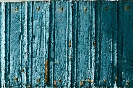 Vintage blue wood background texture. Old cracked paintの写真素材