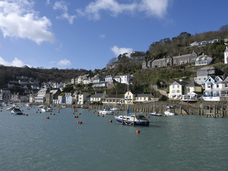 Looe, Cornwall, sea front, March 2014              のeditorial素材