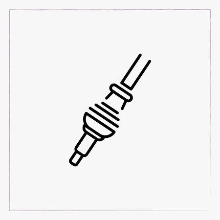 shock absorber linear icon outline black symbolのイラスト素材