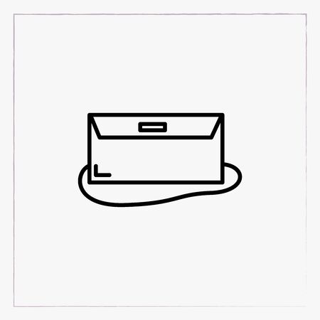 women clutch linear icon outline black symbolのイラスト素材