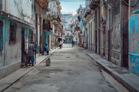 Havana, Cuba - March 22, 2019: Everyday life on streets of Havanaのeditorial素材