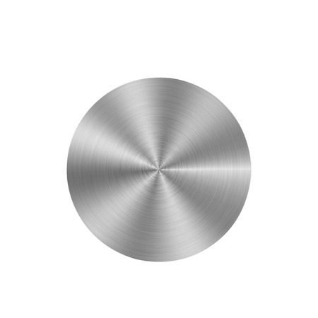 Iron button. Metal effect Vector on whiteのイラスト素材
