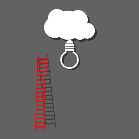 big red ladder from cloud with small white onesのイラスト素材