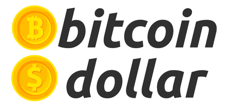 Background with falling gold bitcoins and dollars. Money icon. Vector money illustration.のイラスト素材