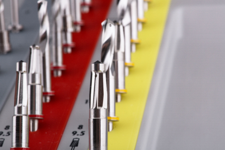 Instruments and drills for implantology macro close upの写真素材