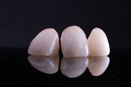 Dental Ceramic Crowns on black