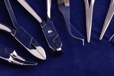 Dental equipment on black background