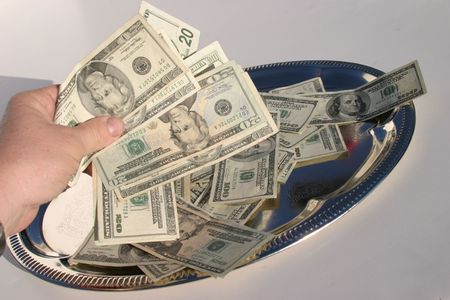 collection plate give or take? you decide!の写真素材