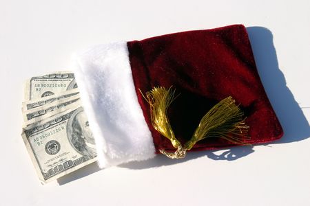 santa bucks on white backgroundの写真素材