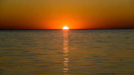 beautiful summer sunset landscape on the Baltic Sea, Estoniaの写真素材