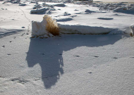 various ice formations by the sea, beautiful winter day by the sea, winterの写真素材