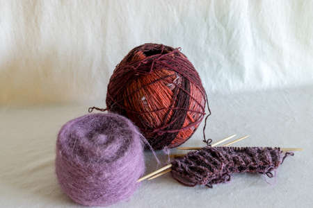 yarn texture close-up, knitting as a hobby, a good way to spend free time is handicrafts