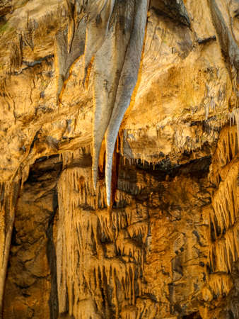 picture with colorful stalactites in the caveの写真素材