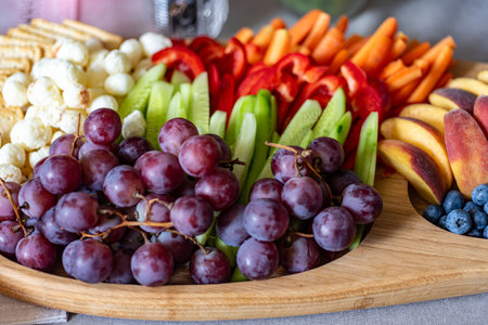 photo with food from a birthday party, table decorations, holiday celebration, party