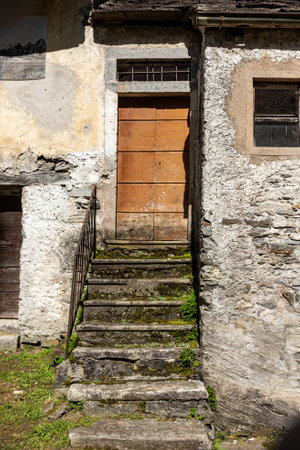 traditional Swiss town house architectural details, historic houses, interior, summerの写真素材