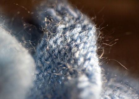 knitted handicraft, beautiful knitting pattern, handicraft concept, making clothes by hand, hobbyの写真素材