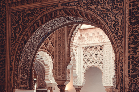 Salon de Audiencias or Hearing's Chamber is one of the most visited parts of the Alcazar of Seville, Spainのeditorial素材