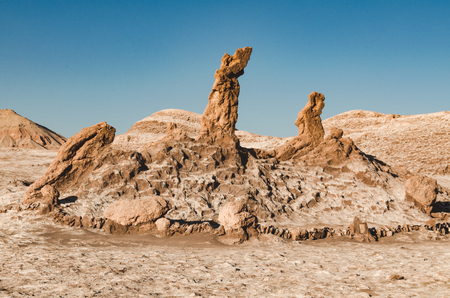 Beautiful salt sculptures in Atacama desert, Chileの写真素材