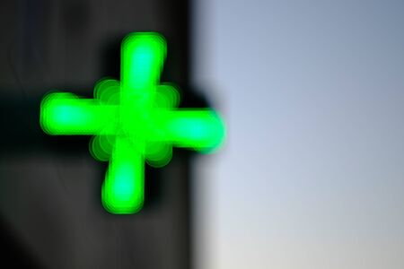 Artistic image made of pharmacy green cross bokehlicious circlesの写真素材