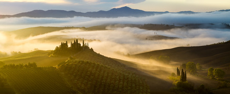 gorgeous, sunny morning in Tuscanyの写真素材
