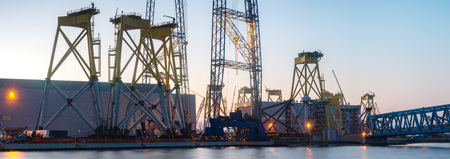 Szczecin,Poland-February 2017:factory producing foundations for offshore wind farms