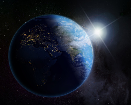 vision of sunrise over the Earthの写真素材