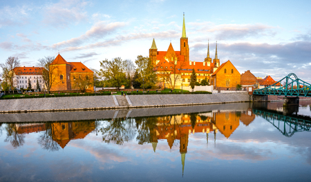 Churches at Ostrow Tumski in Wroc?aw in Polandの写真素材