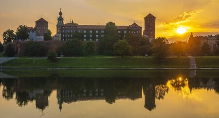 Krakow, Poland - Wawel Royal Castle at sunriseのeditorial素材
