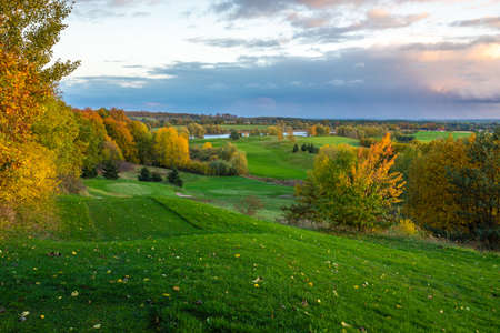 Sunset at Monolithos castle, Rhodes island, Greeceの写真素材